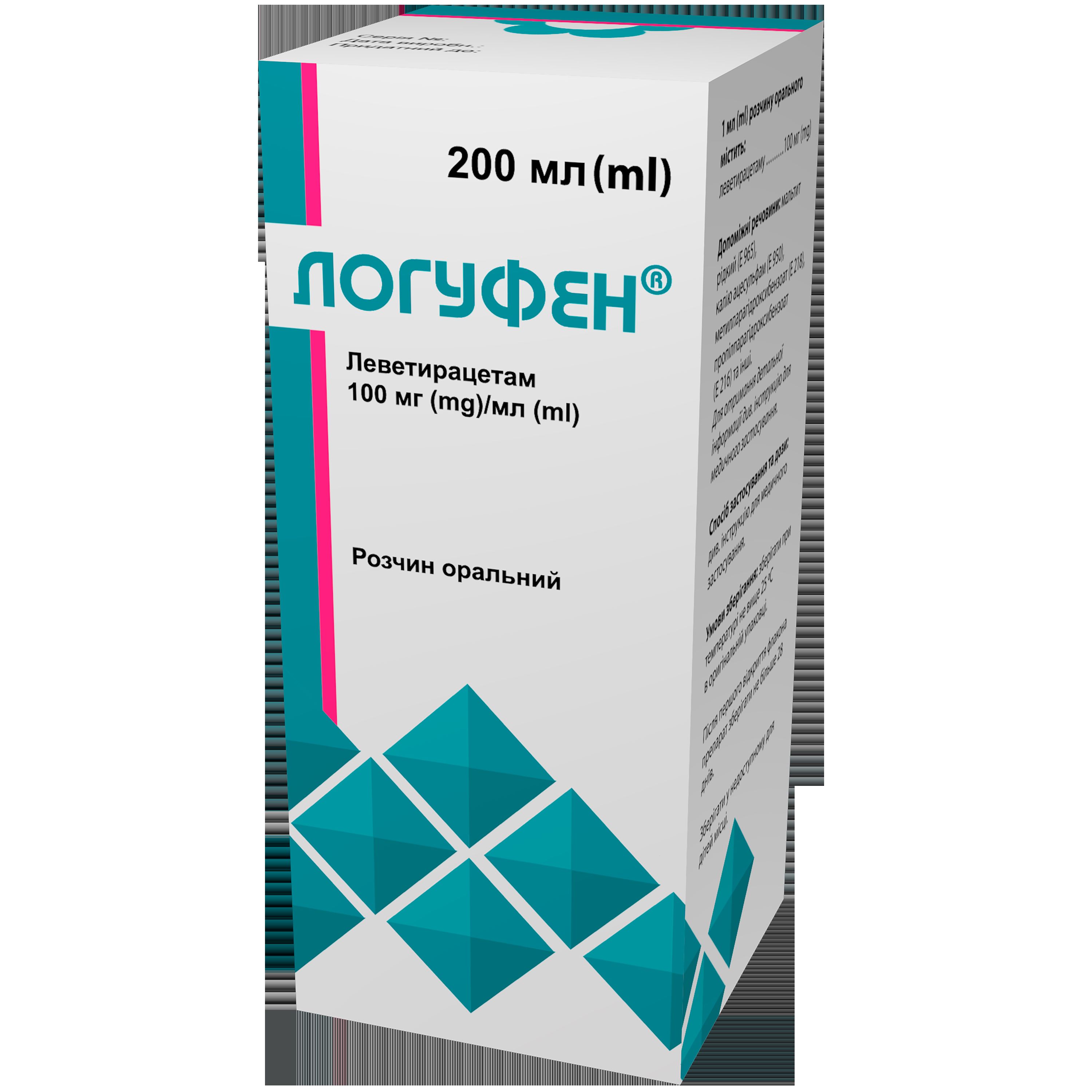 ЛОГУФЕН®,розчин оральний,100мг/мл,по 200мл у флаконі